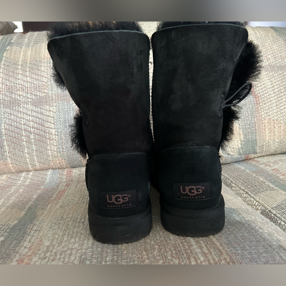 UGG Black Suede Bailey Button II Boots - Picture 5 of 12